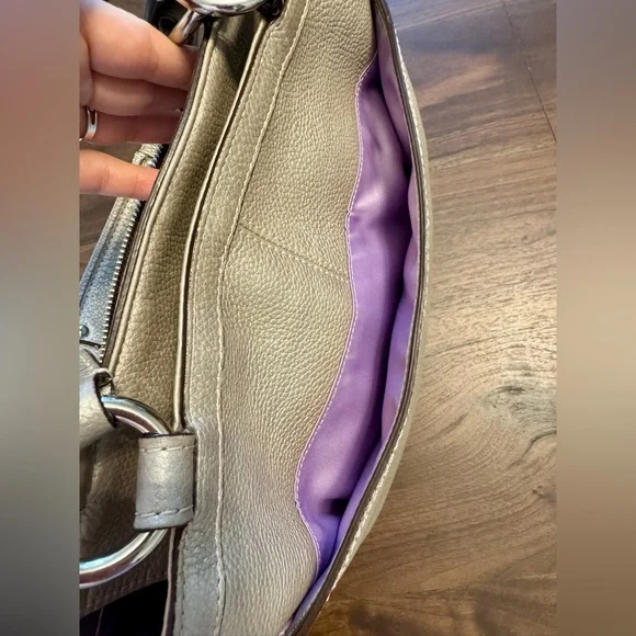 Coach Penelope Metallic Pebbled Leather Shoulder Bag - Picture 9 of 15